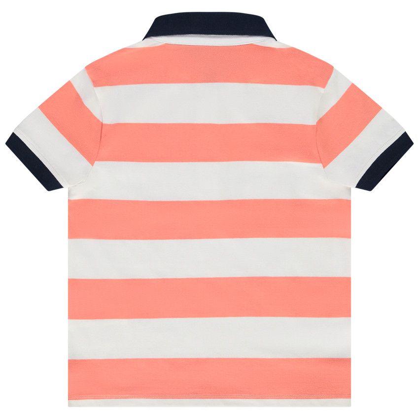 Polo manches courtes rayé broderie palmier pour garçon - Multicolore