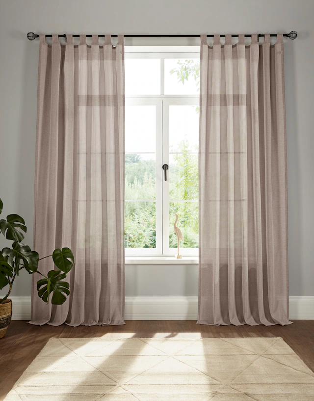 andas Vorhang »Elby 1« Schlaufen 1 Stk. tlg. transparent, basic, monochrom, bis 295 cm Länge