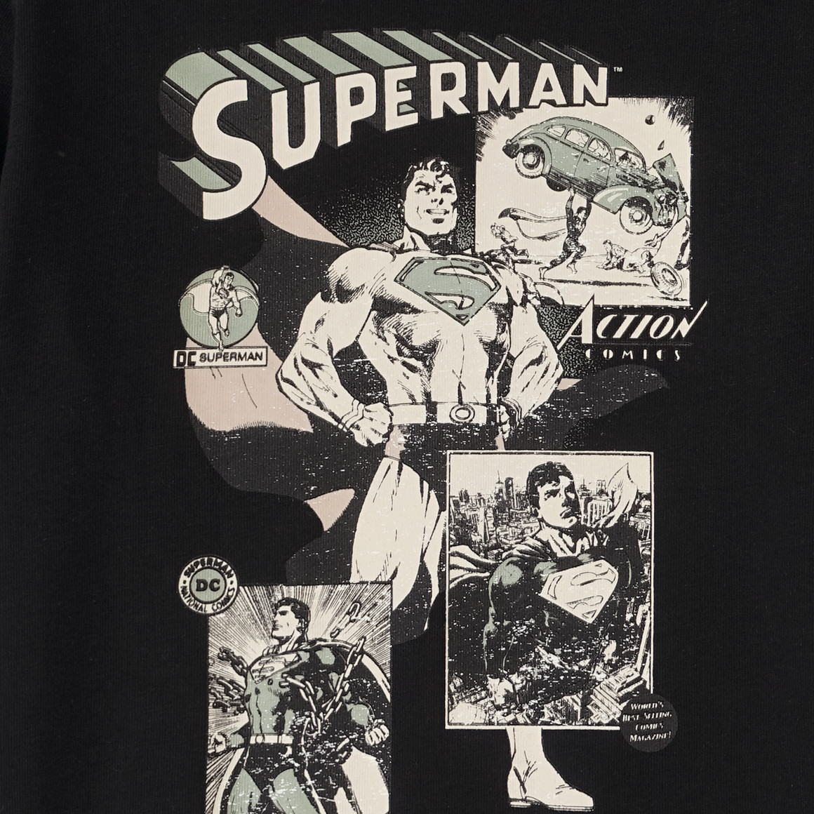 Topolino Superman T-Shirt mit großem Print schwarz