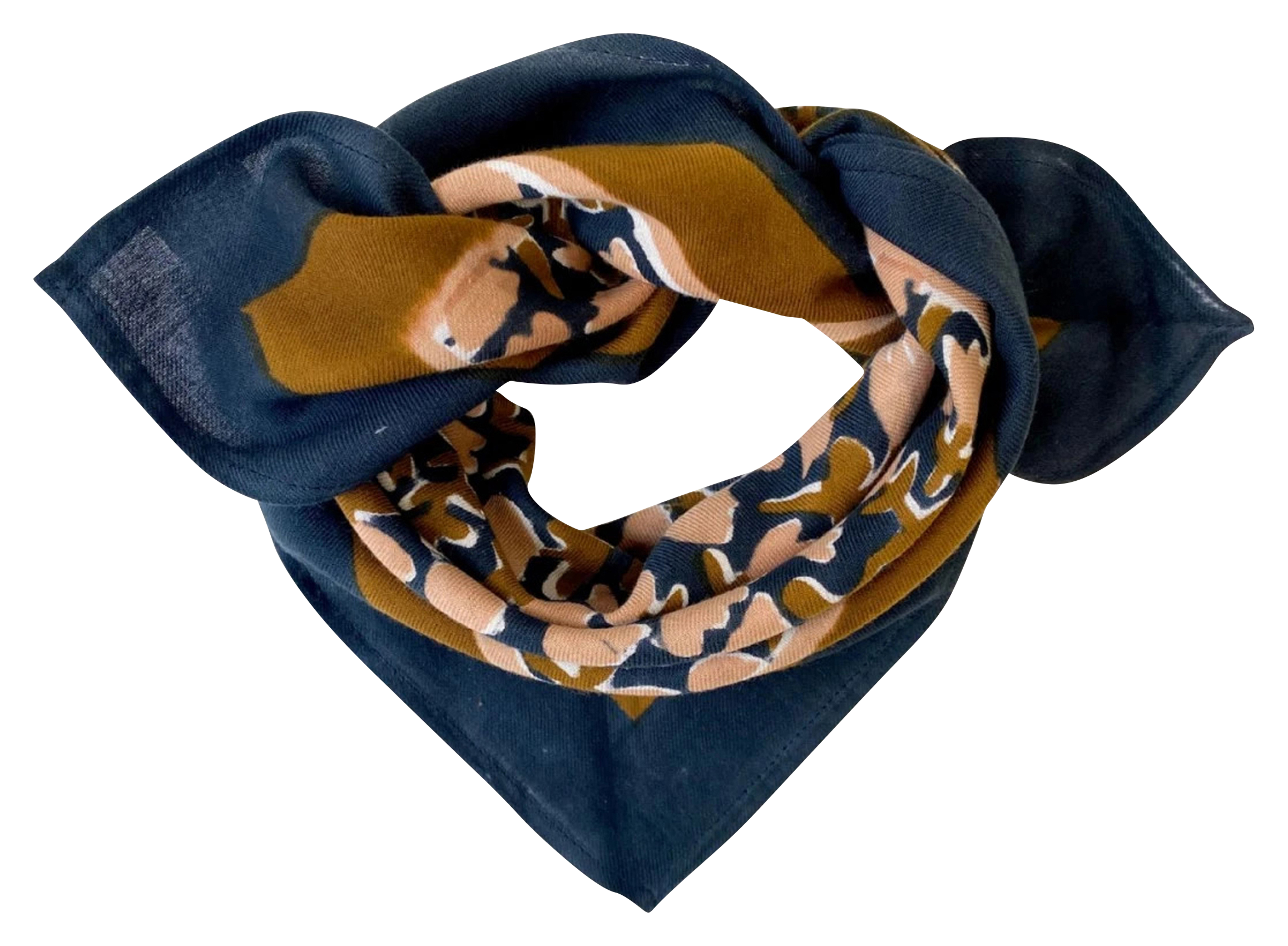 MANIKA - Foulard imprimé en coton | Bleu
