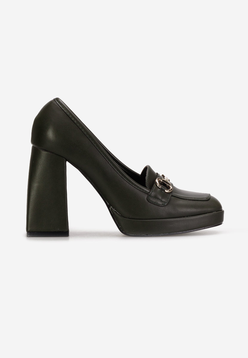 Mocassins à talon vert Madelyn