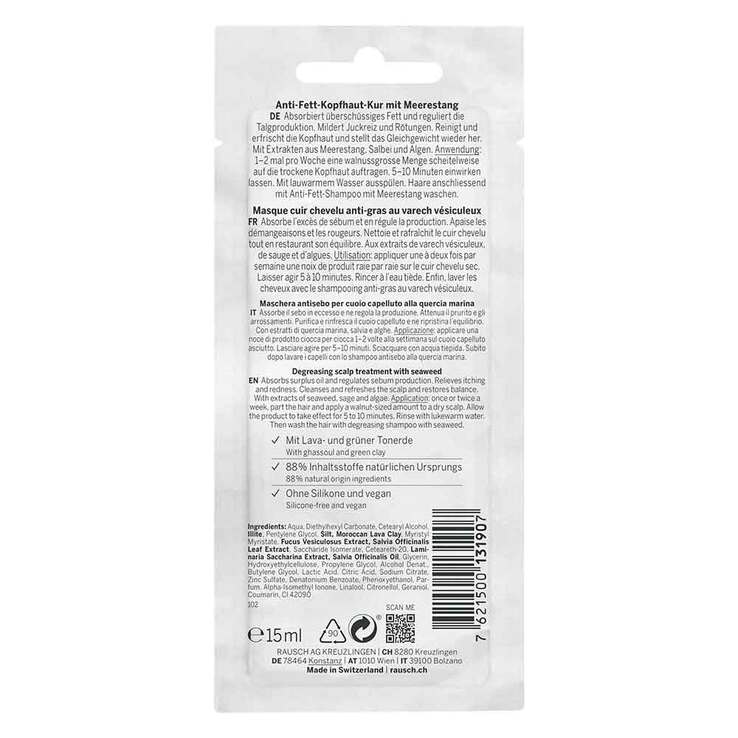 Rausch Anti-Fett-Kopfhaut-Kur mit Meerestang beutel , 15 ml