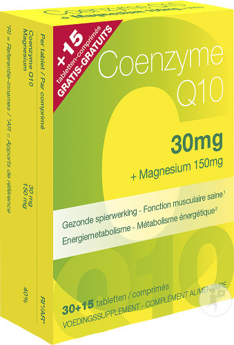 Coenzyme Q10 + Magnesium Complément Alimentaire Muscles Promo Comprimés 30 + 15 Gratuit