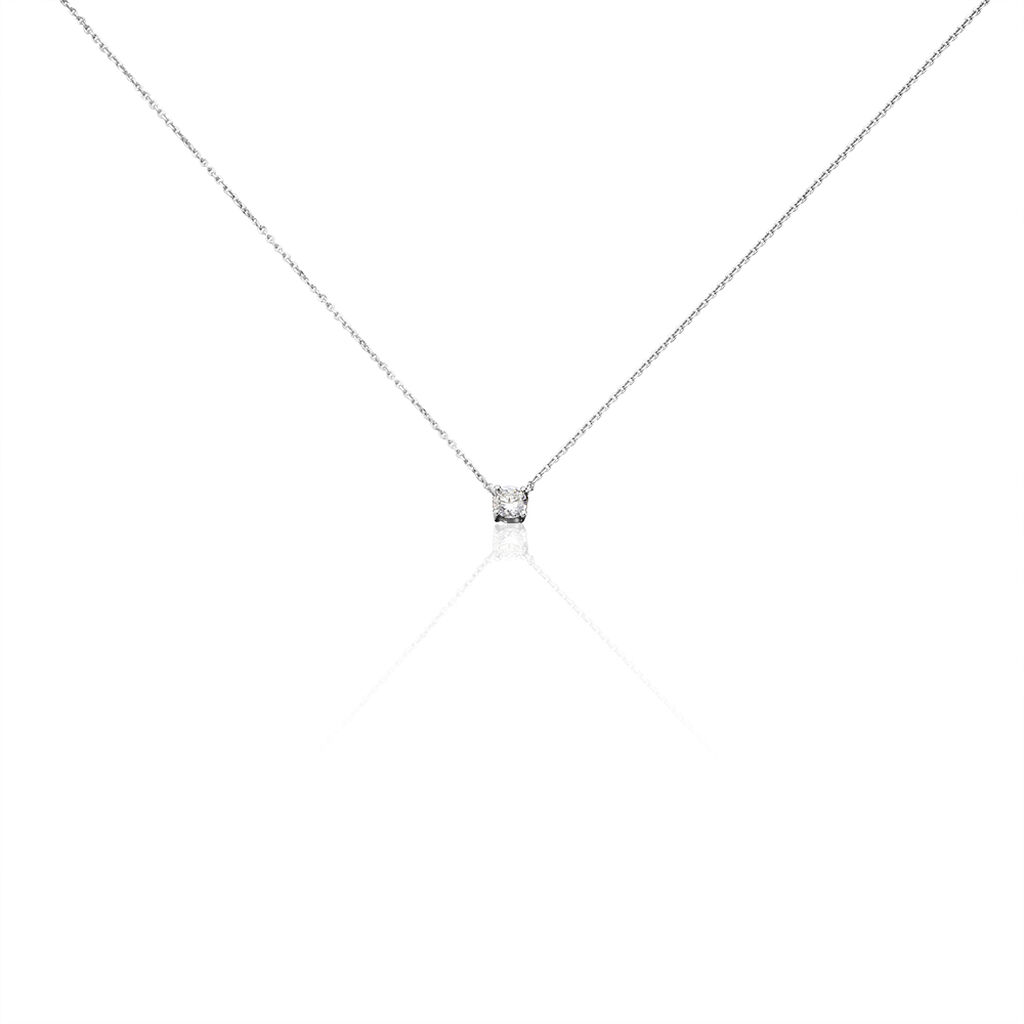 Collier Solitaire Victoria Platine Blanc Diamant