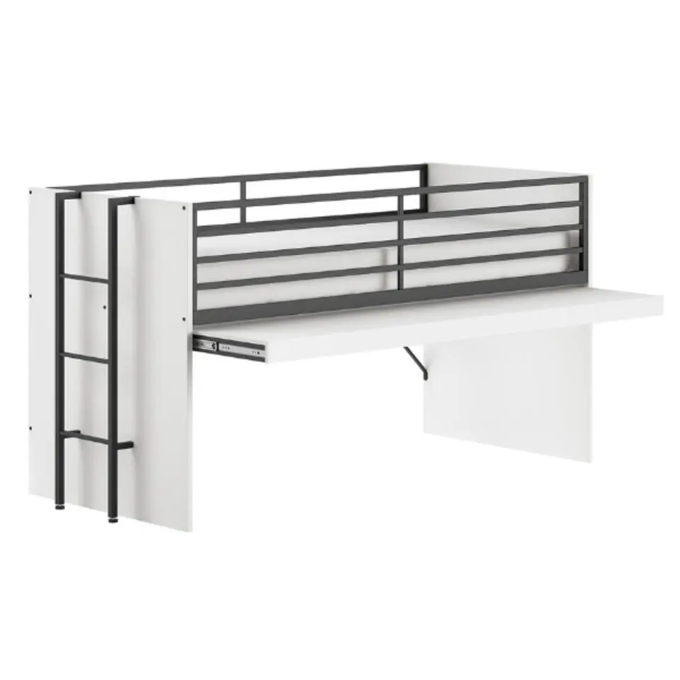 Halfhoogslaper Sammie 90x200cm - met bureau - wit
