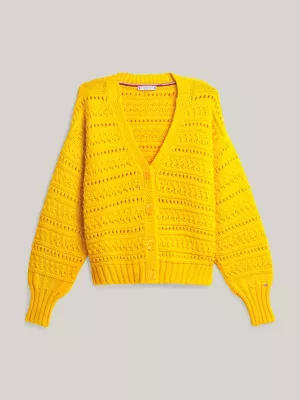 Cardigã Tommy Hilfiger x Vacation em crochê com decote em V