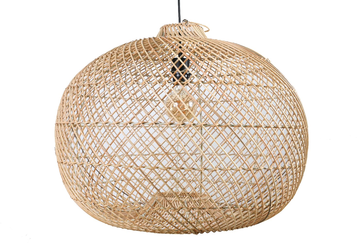 Hanglamp Ufo naturel rotan 60x50 cm