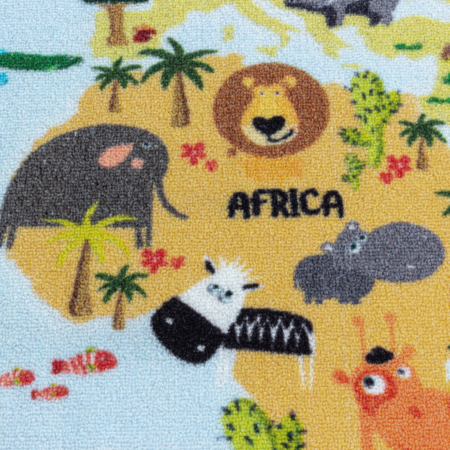 Kinderteppich Spielteppich Für Kinderzimmer, Weltkarte Mit Tieren, Höhe 8 mm
