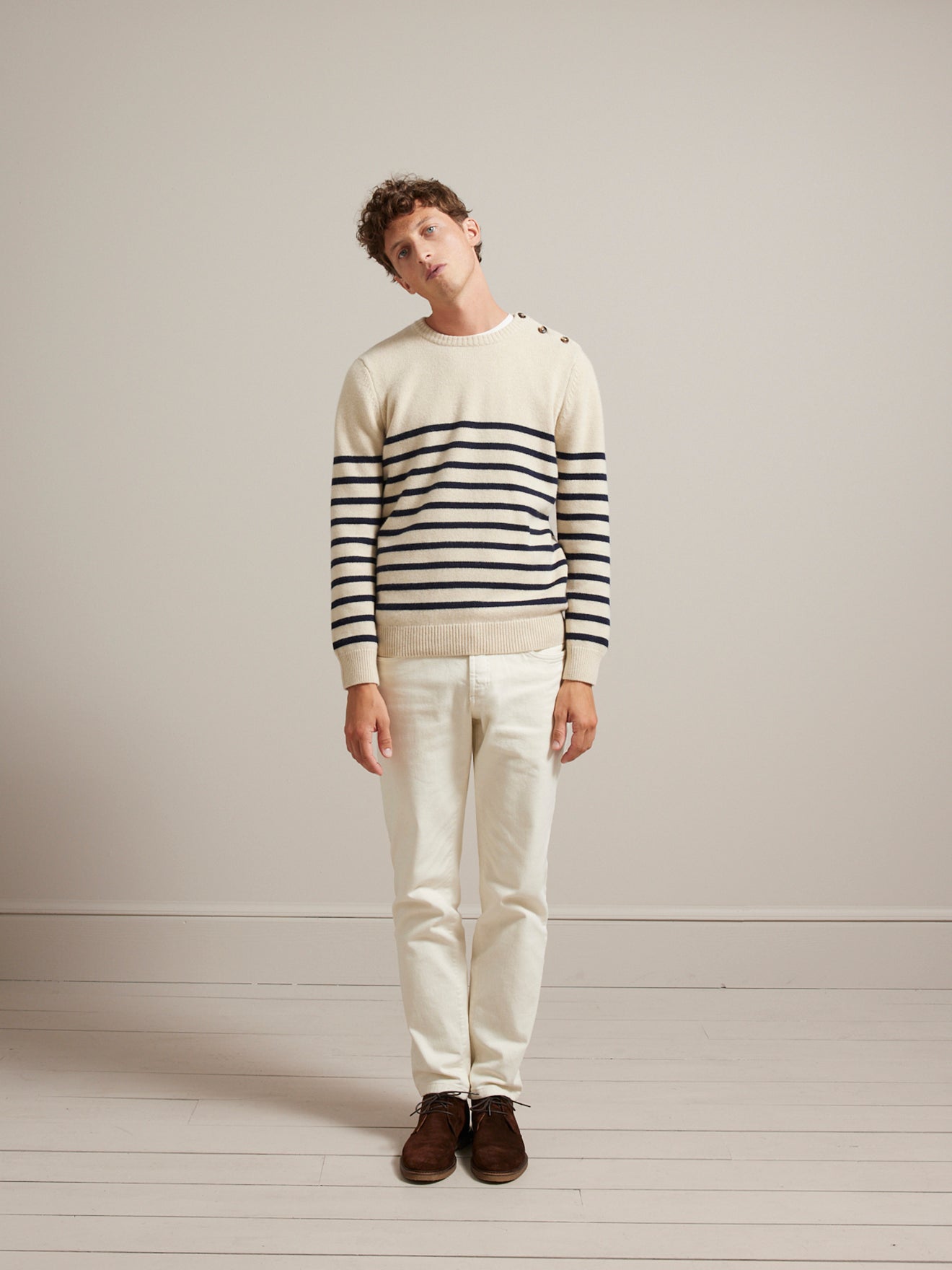 Pull marinière homme laine mélangée