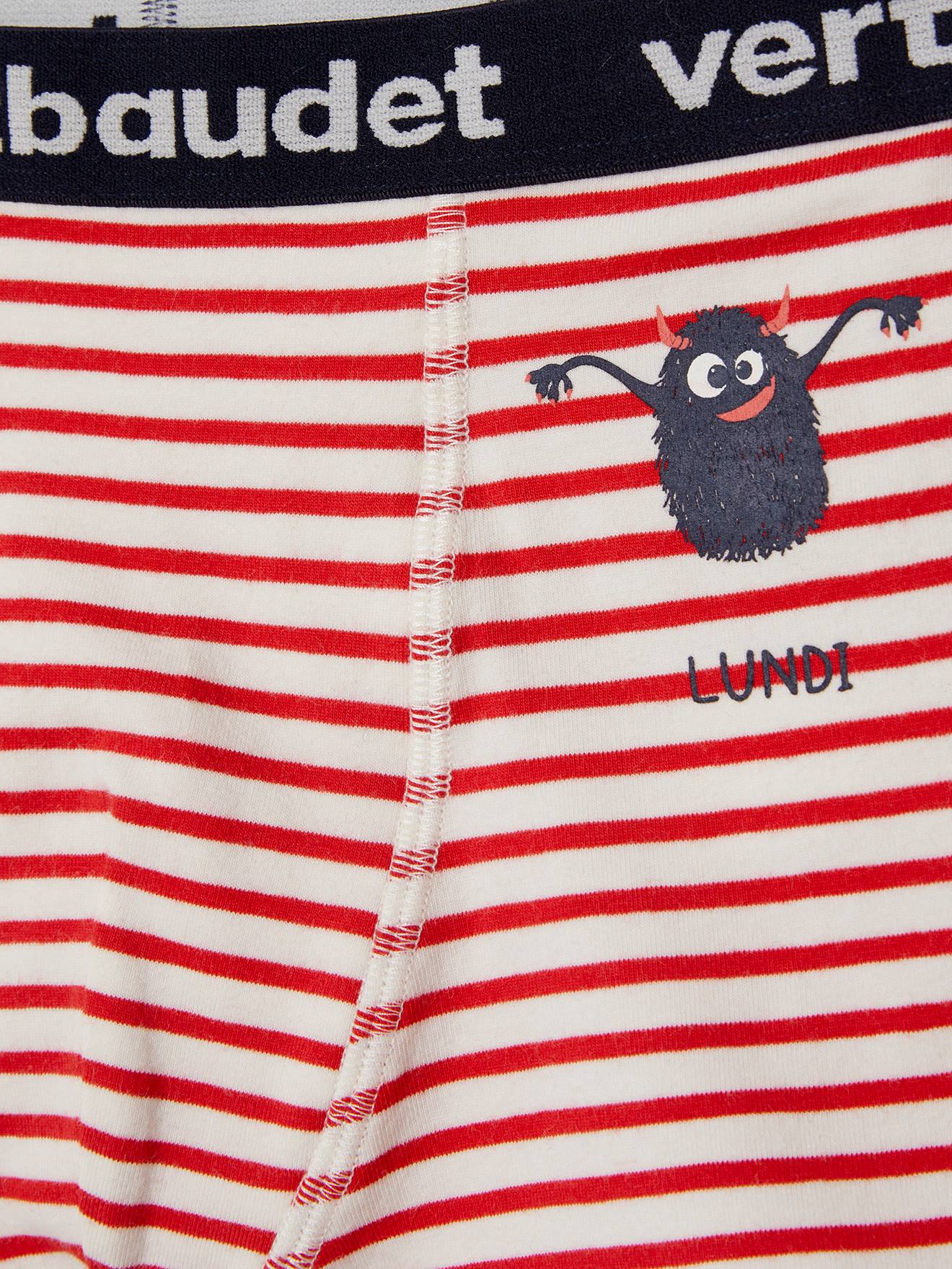 Pacote com 7 cuecas boxer elásticas Monsters Oeko-Tex® para meninos, estampa branca clara.