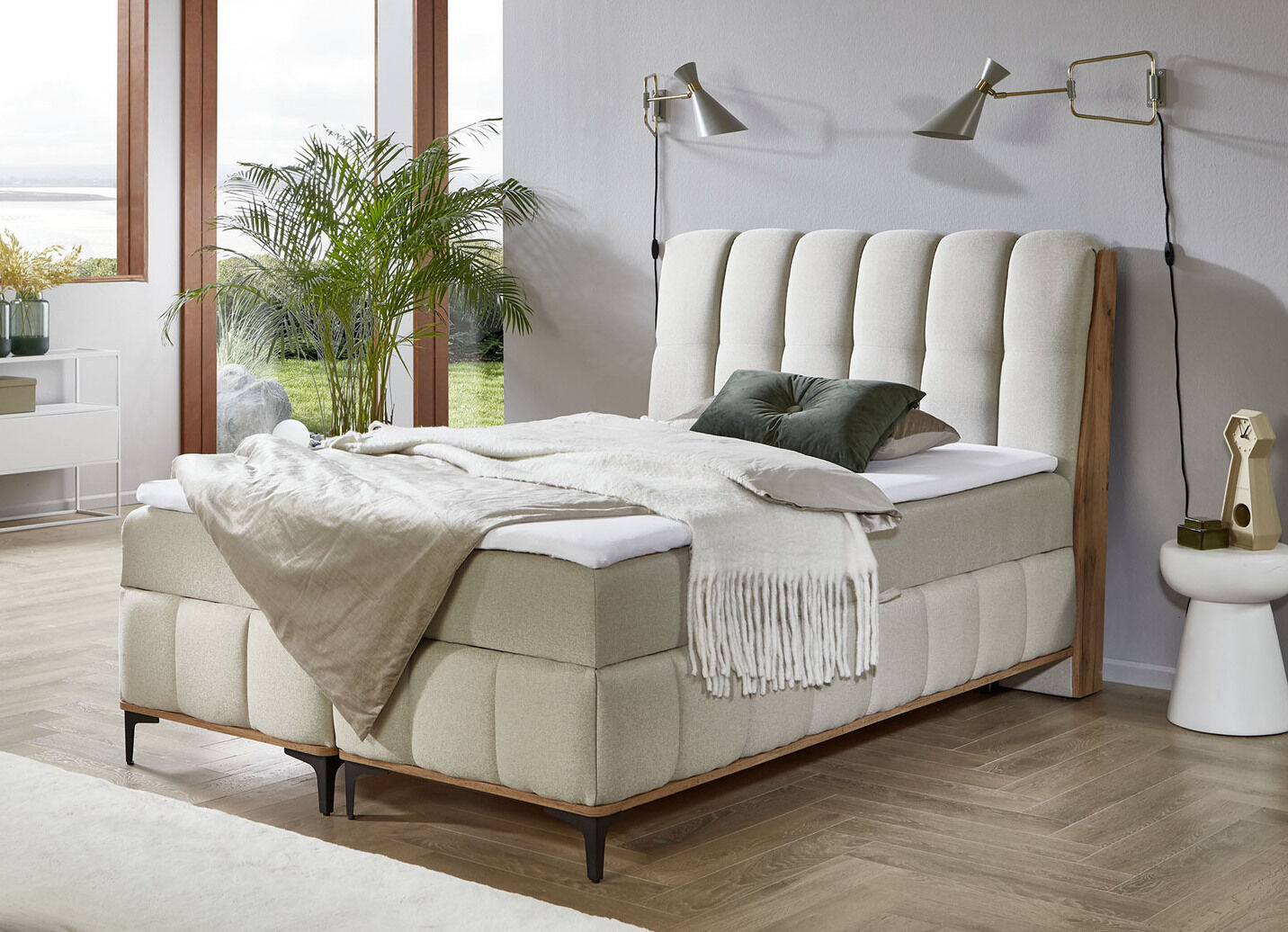 Boxspringbett mit Bettkästen und Kaltschaum-Topper