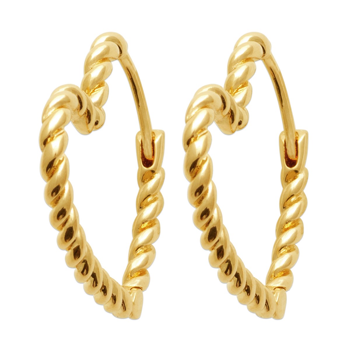 Boucles d'oreilles créoles Brillaxis coeur plaqué or