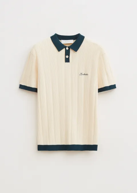 Polo met colorblock off-white (WIT.IV)