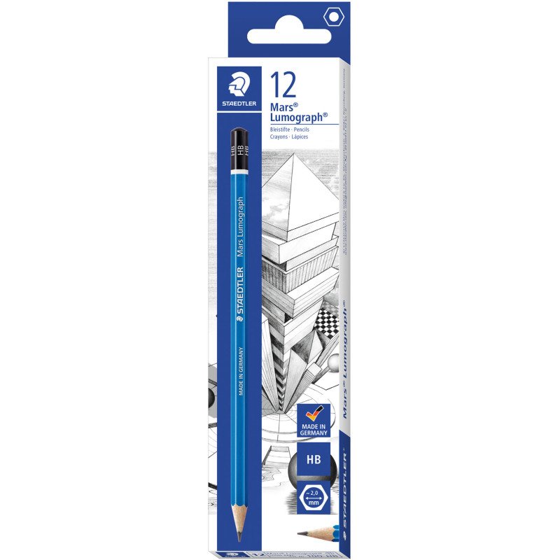 Crayon à papier Staedtler Mars Lumograph HB - Boite de 12