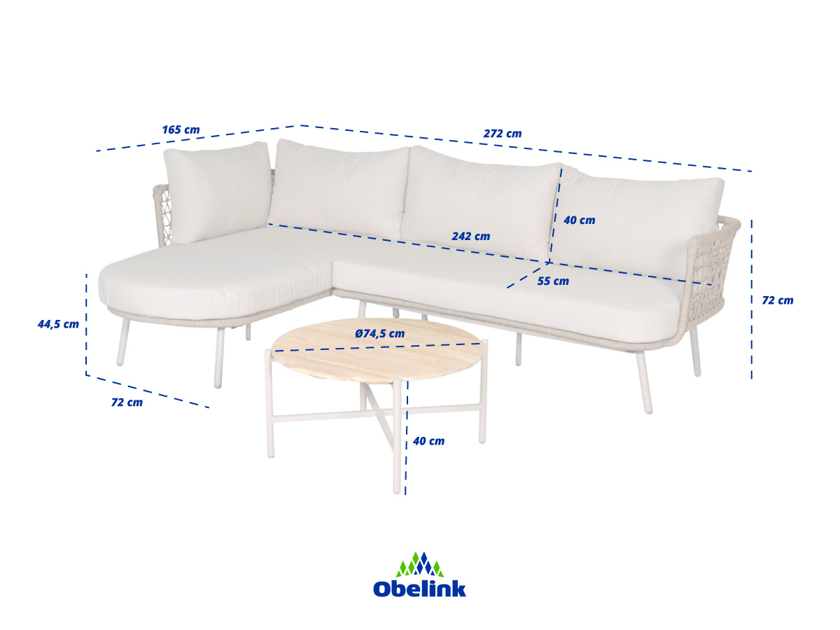 Outdoor Feelings Sonja chaise longue loungeset - Rechts