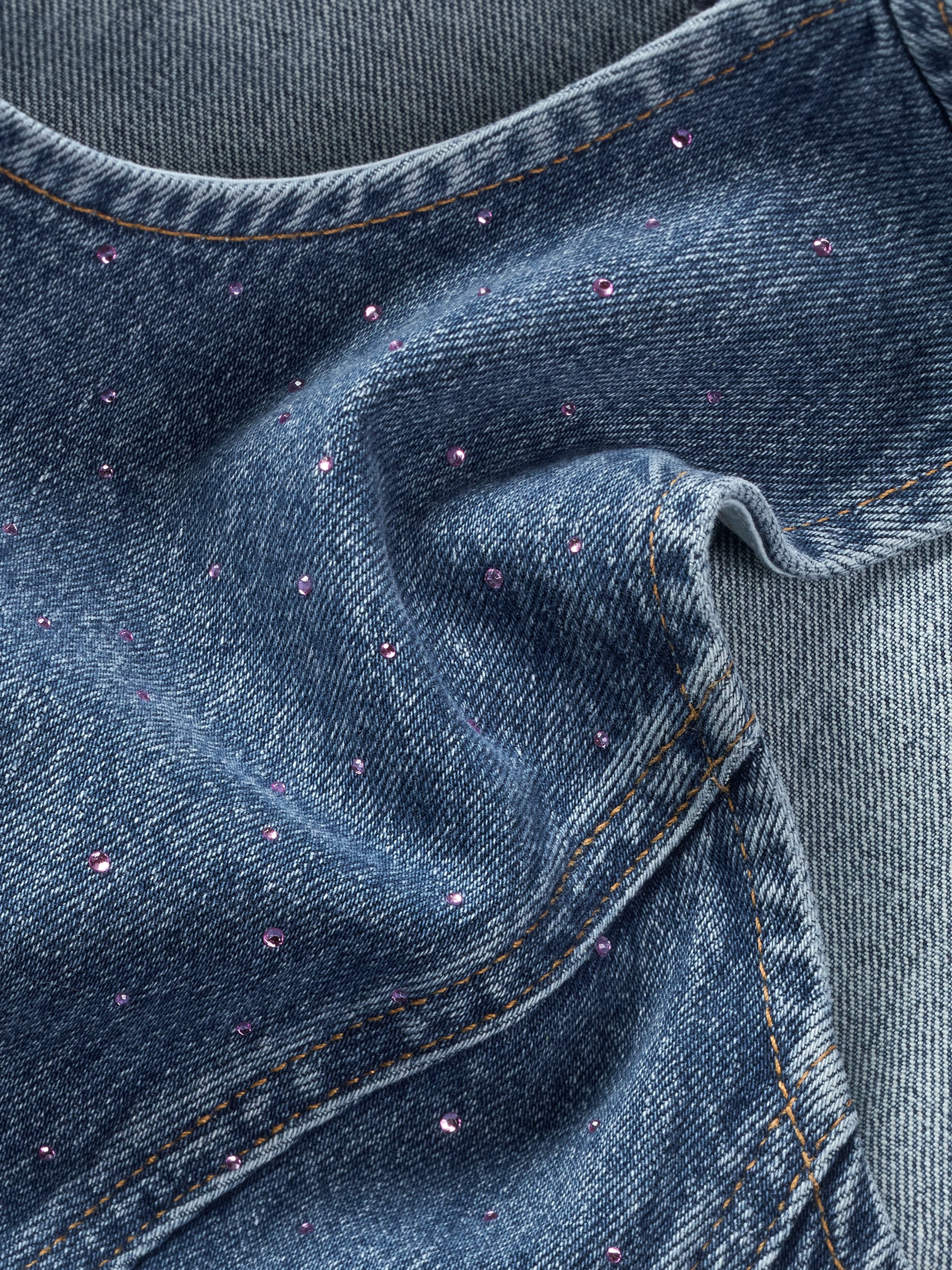 Tommy Jeans Jeanskleid »MINI DRESS AI6136« mit Strass-Details