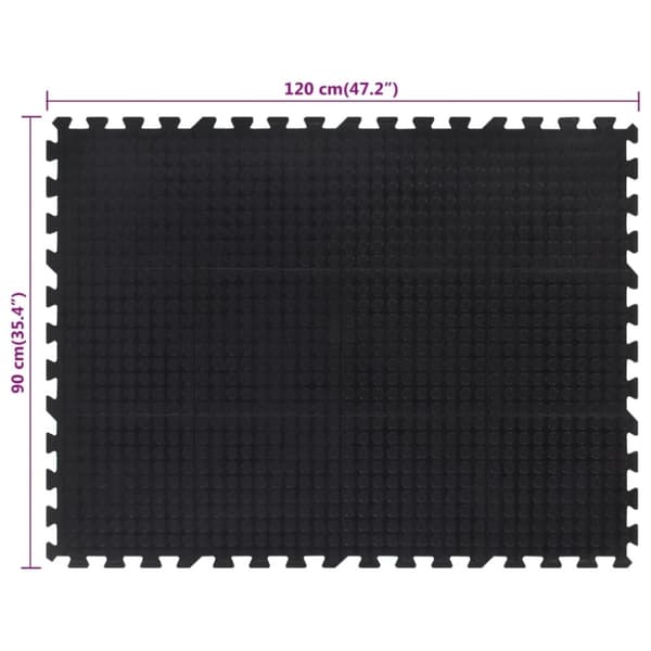 vidaXL Gulvfliser i gummi svart 12 mm 90x120 cm