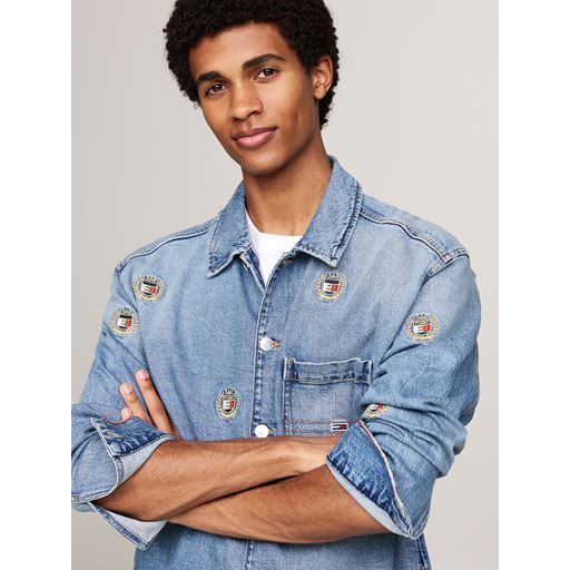 Tommy Jeans Crest Denim Overshirt, Denim Medium, XXL