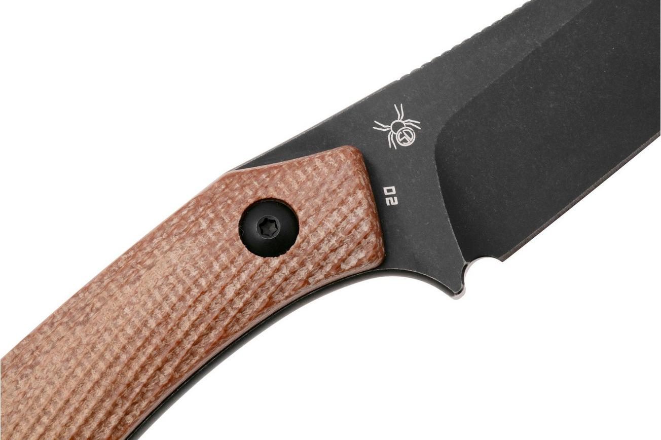Bestech STEP BFK06D Blackwashed D2, Brown Micarta, vaststaand mes