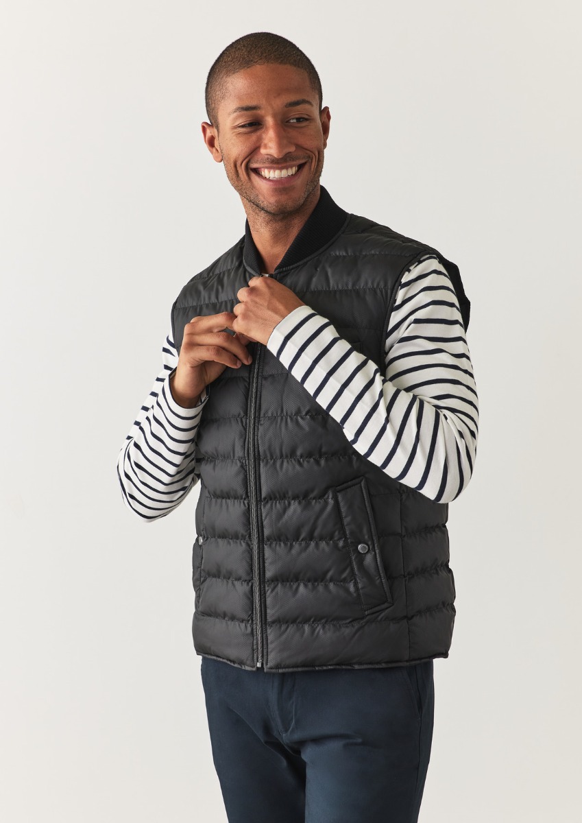 Doudoune light sans manches unie noire reversible