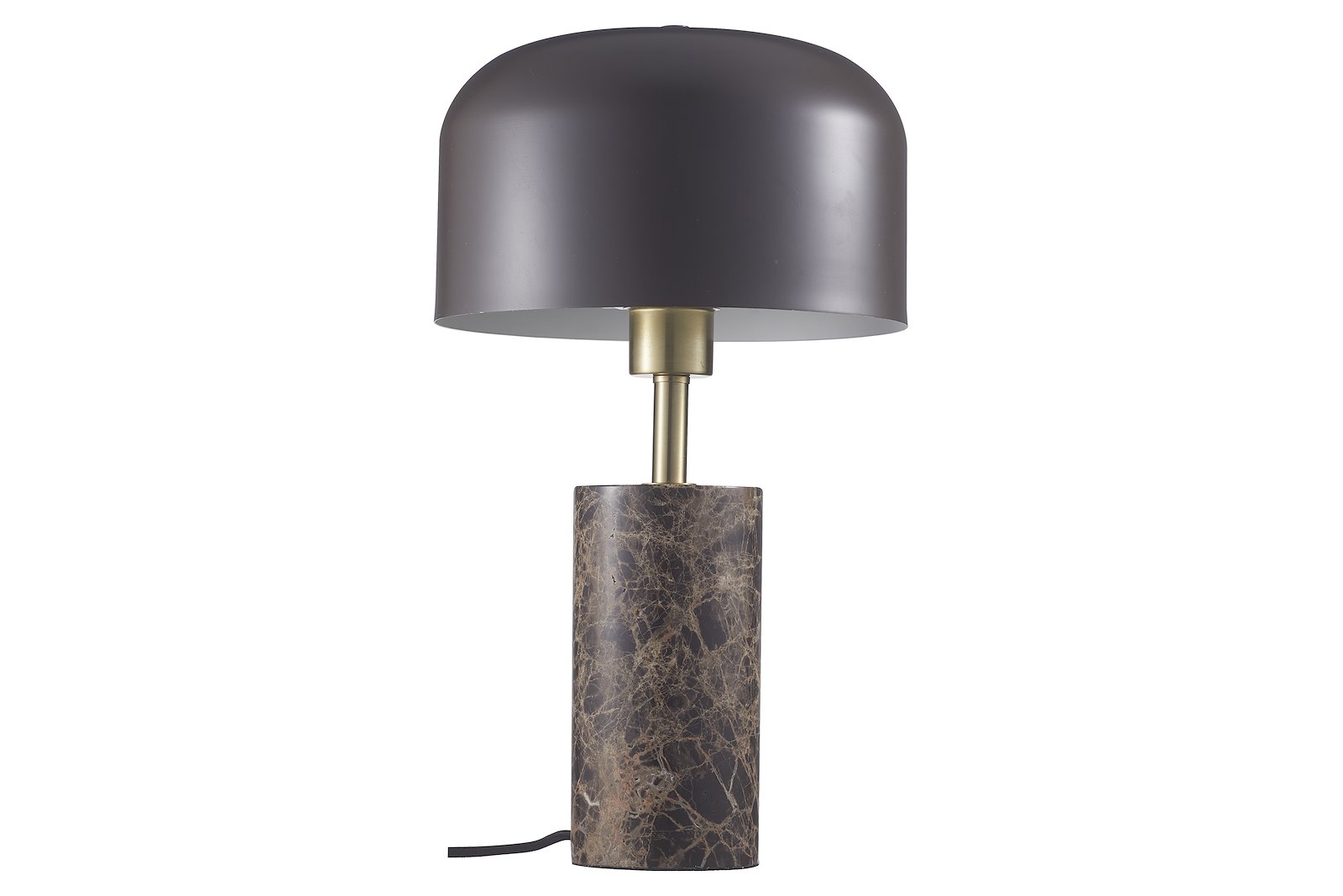Merida bordlampe Brun marmor med metall skjerm