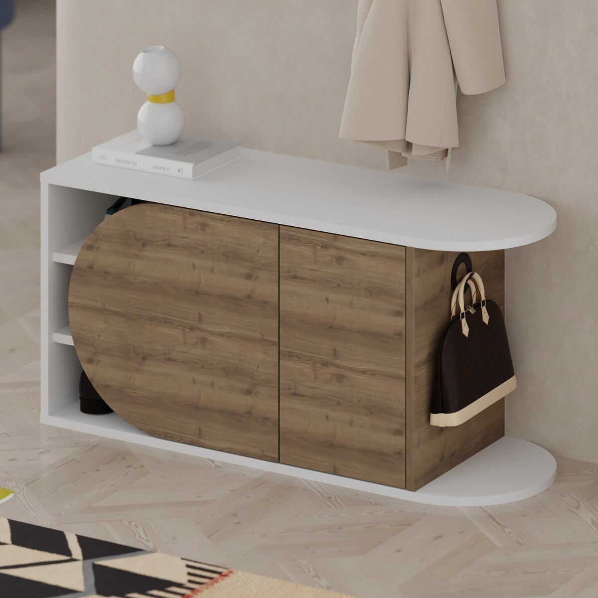 Calicosy - Schoenenkast Nova - 104 cm - Houtlook | Wit