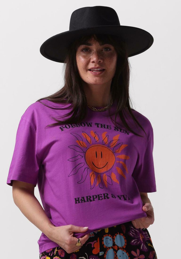 HARPER & YVE paarse harper & yve t-shirt smiley-ss