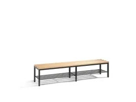 Bænk CP Basic med skohylde 196 x 35,3 cm gråsort