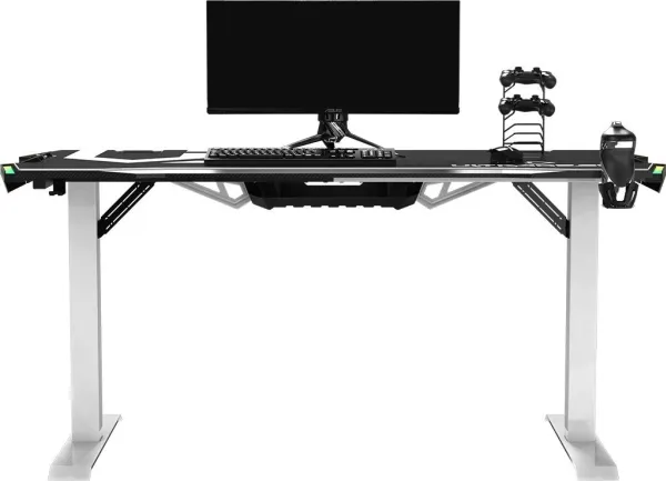 Ultradesk Force, Lige, Friform facon, Spil, Sort, Hvid, Rød/grøn/blå, 1660 mm