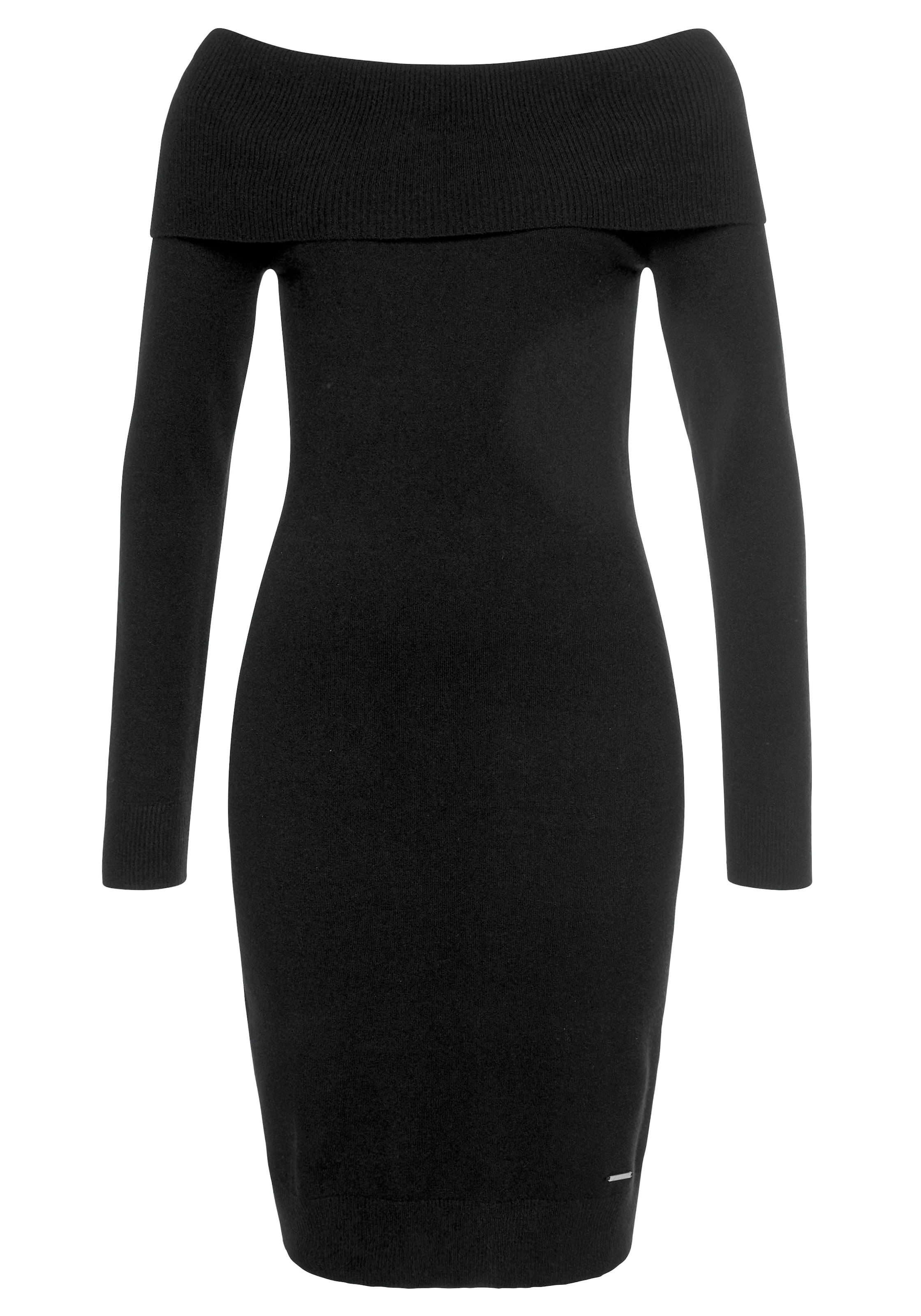 Laura Scott Strickkleid mit femininem Carmen-Ausschnitt