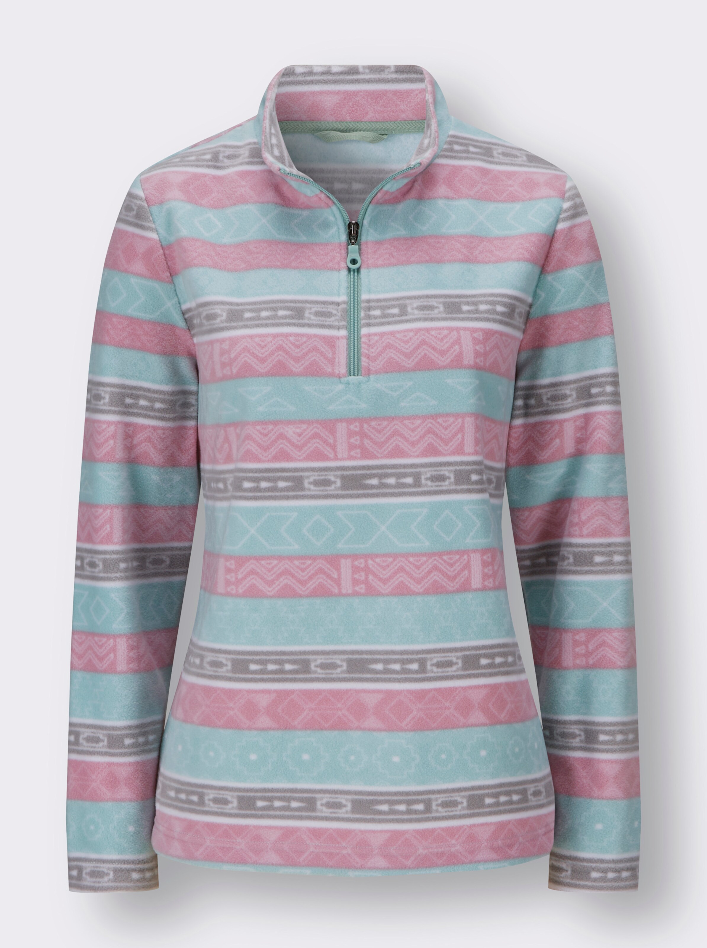 Fleecejacke im Norwegermuster