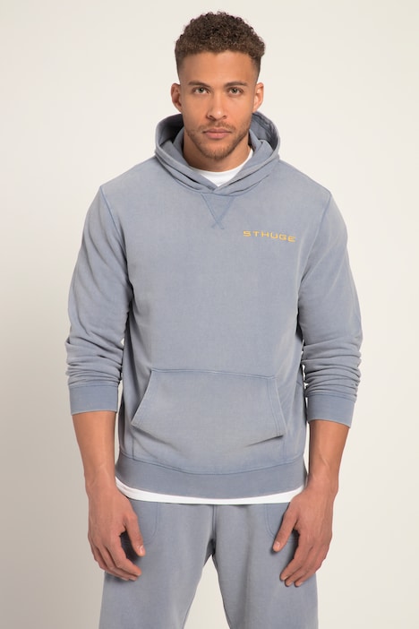 STHUGE Hoodie, Langarm, acid washed, Kapuze, Rückenprint, bis 8 XL