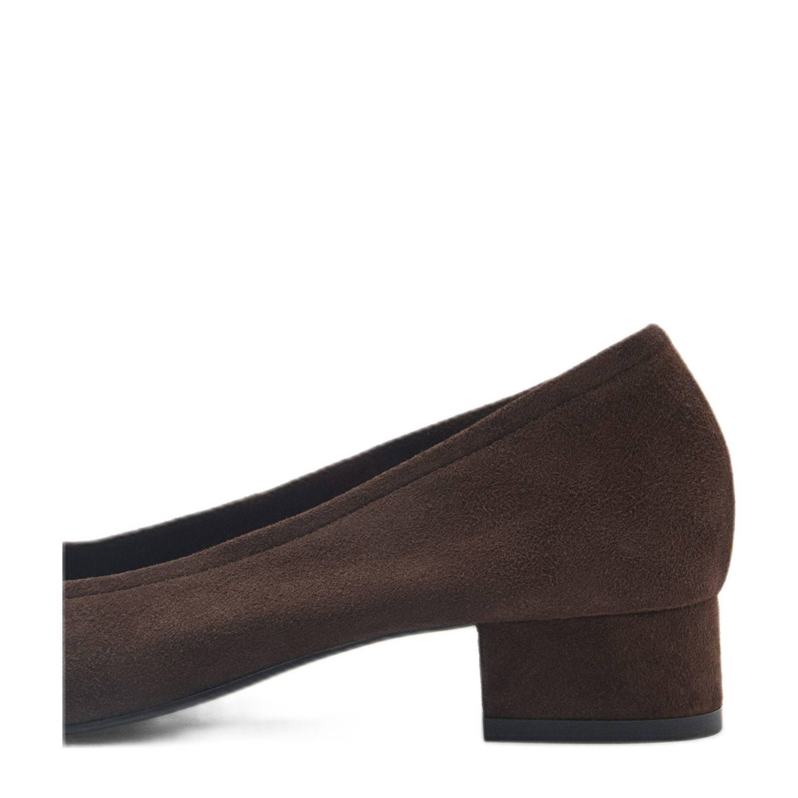 Mango suède pumps met lage hak donkerbruin