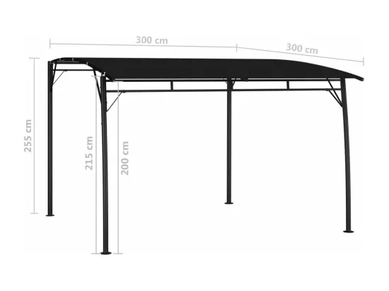 Auvent pare-soleil de jardin 3x3x2,55 m Anthracite