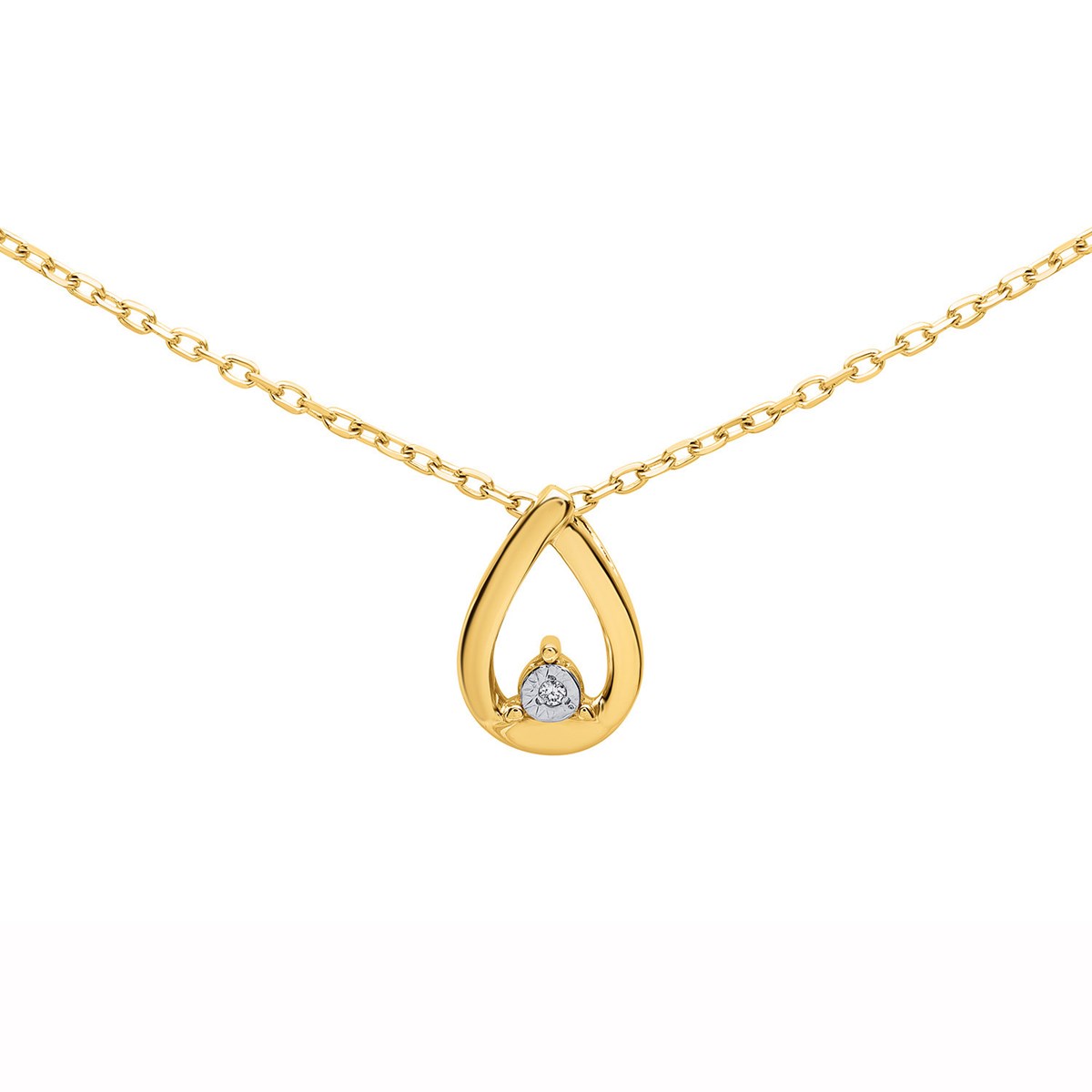 Collier Brillaxis forme goutte avec 1 diamant