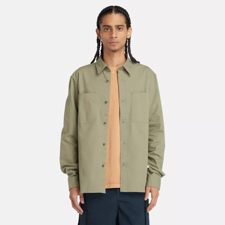 Chemise en popeline pour homme en vert
