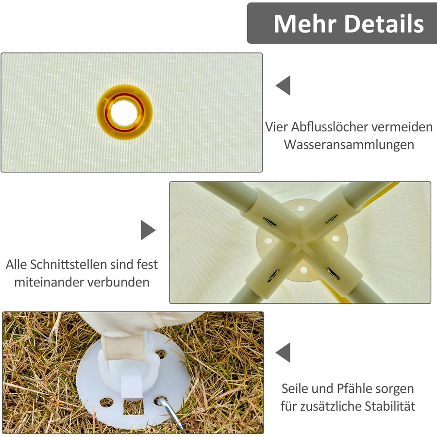 Outsunny Pavillon mit Moskitonetz beige
