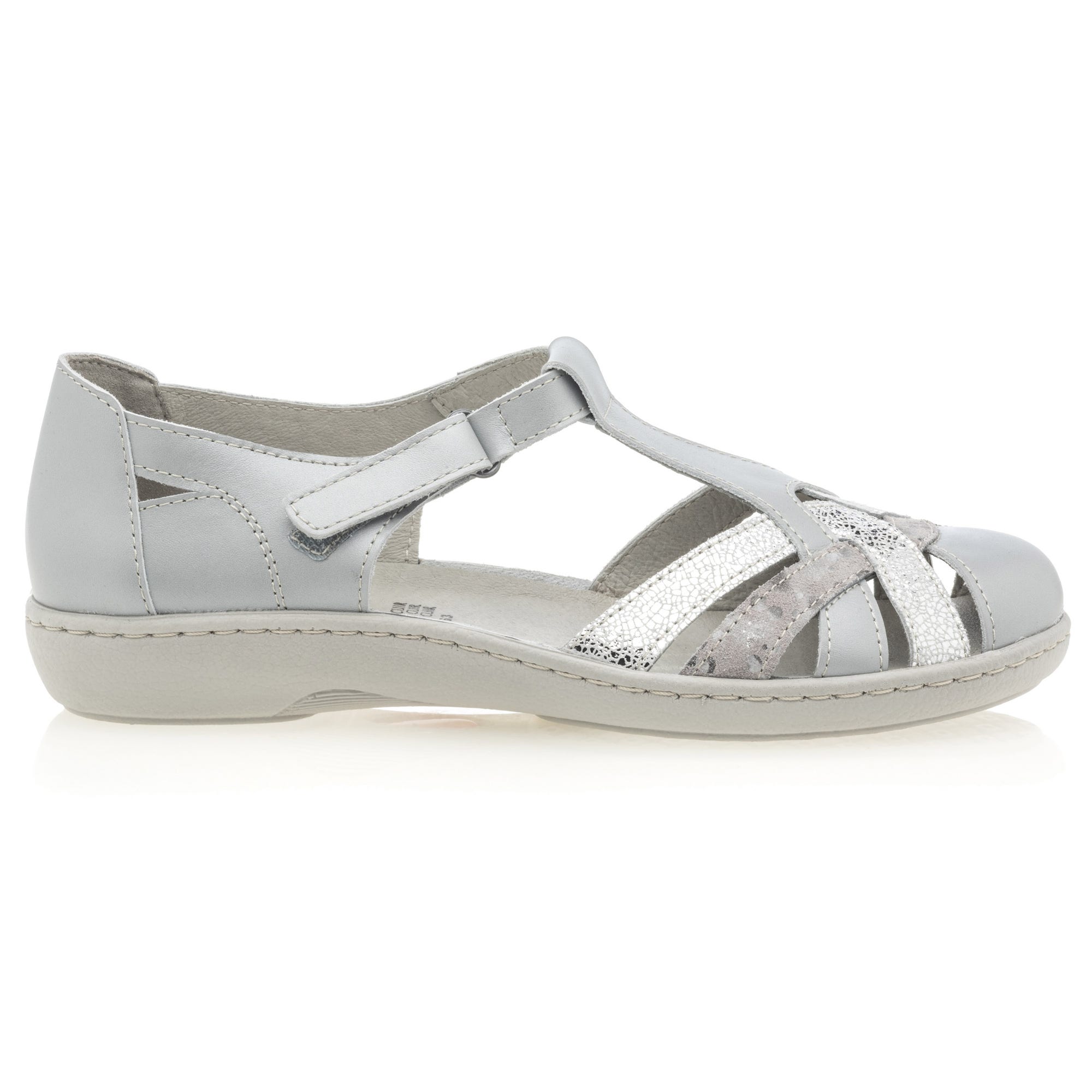 Nu-pieds confort Femme en cuir argent