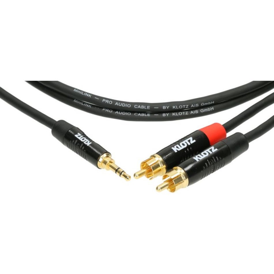 Klotz KY7-090 MiniLink Pro Y-kabel 3.5mm - 2x RCA 0.9m
