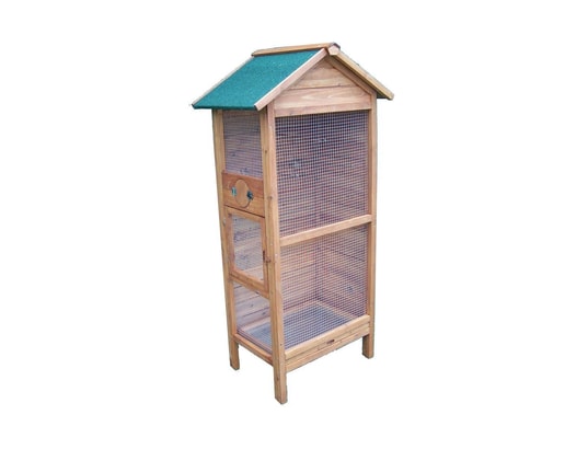 HABRITA - Cage à oiseaux 3-4 oiseaux / Toit bitumé