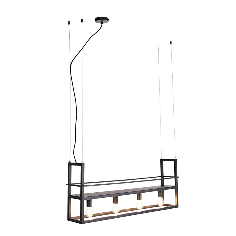 Smart hanglamp zwart incl. WiFi A60 - Cage Rack