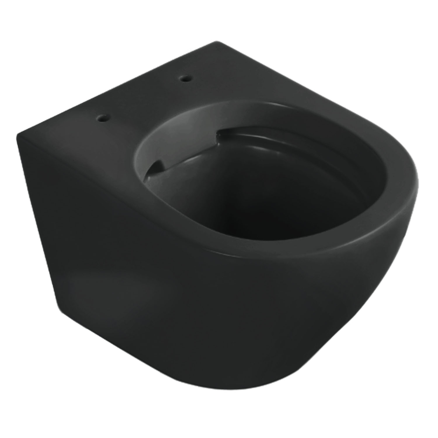 Kerra Delos randloos hangend toilet met softclose zitting zwart