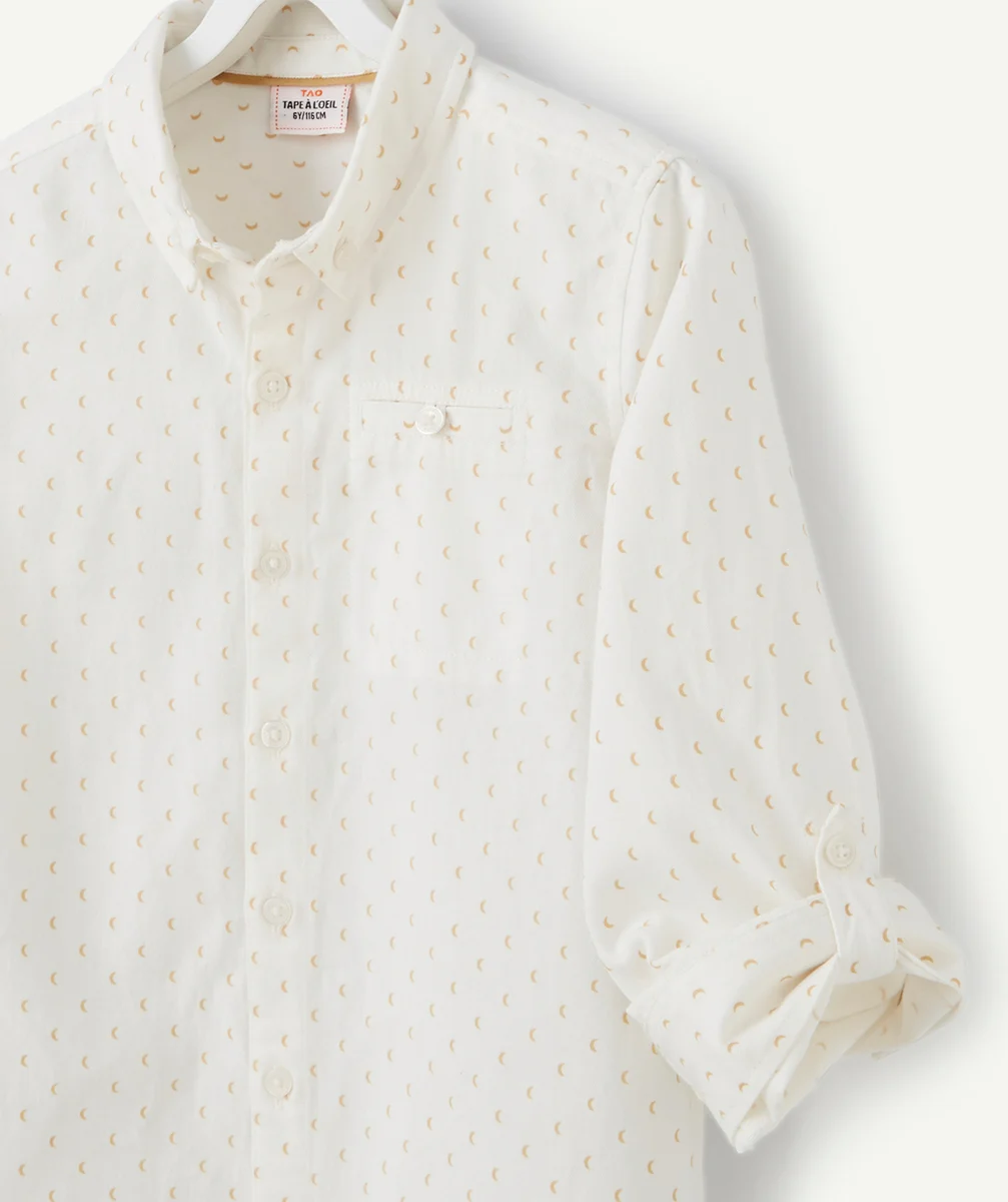 CHEMISE GARÇON BLANCHE EN COTON AVEC CRAVATE AMOVIBLE
