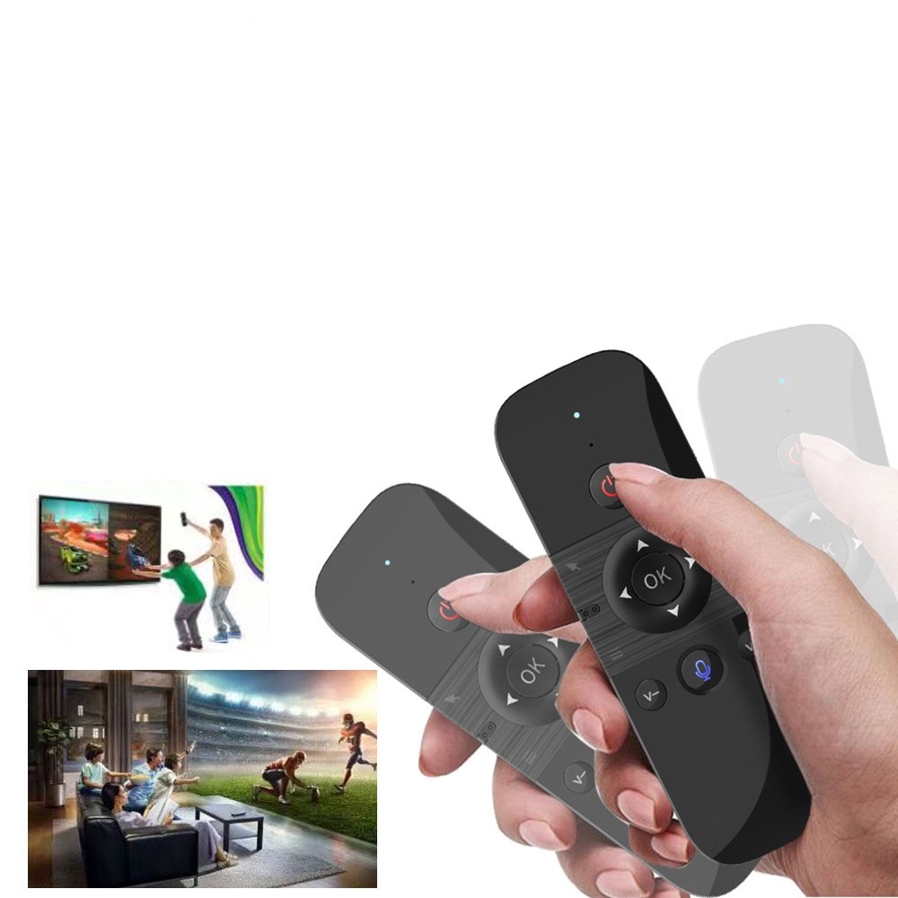 2.4Ghz Air Mouse Fernbedienung mit Keyboard und Sprachsteuerung für PC / Android TV Box / Smart TV / HTPC / Beamer / Mediaplayer - Schwarz