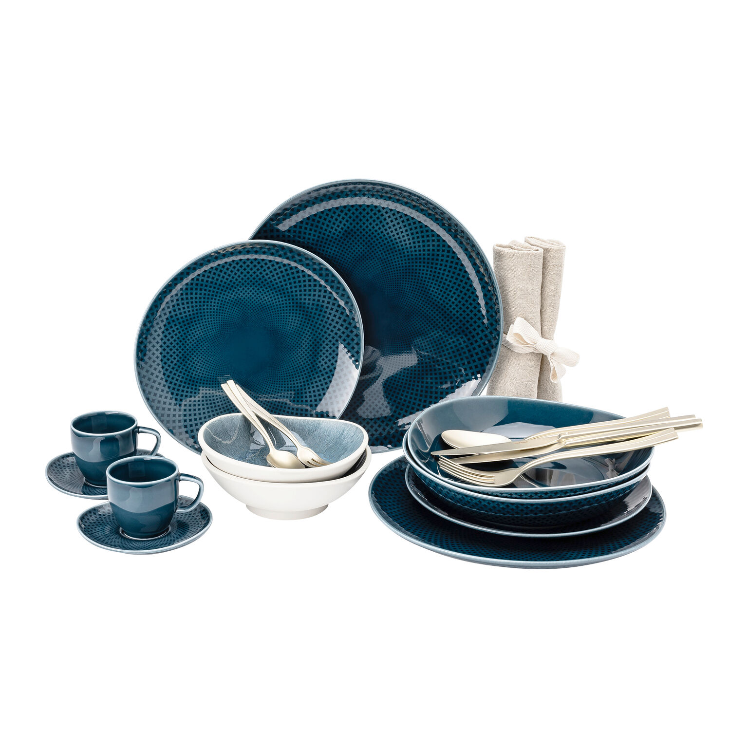 Junto Ocean Bl./Aquamarine Set 24-tlg./Espresso