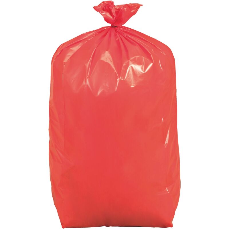 Sac poubelle 110 litres opaque Tri sélectif rouge - 200 sacs
