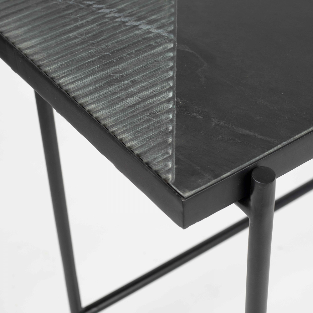 Console en marbre et métal 105 cm noir