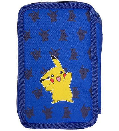 Pok?mon Penalhus m. Indhold - Dobbelt - Blå/Gul m. Pikachu