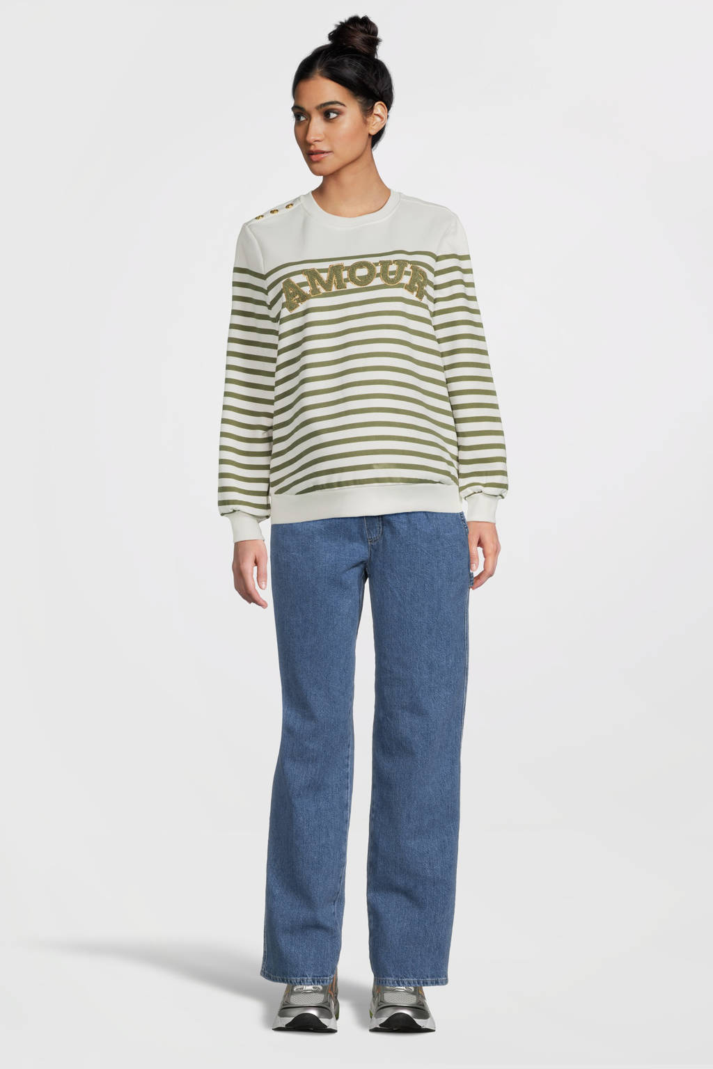 MAMALICIOUS zwangerschaps straight leg jeans MLKYOTO medium blue denim