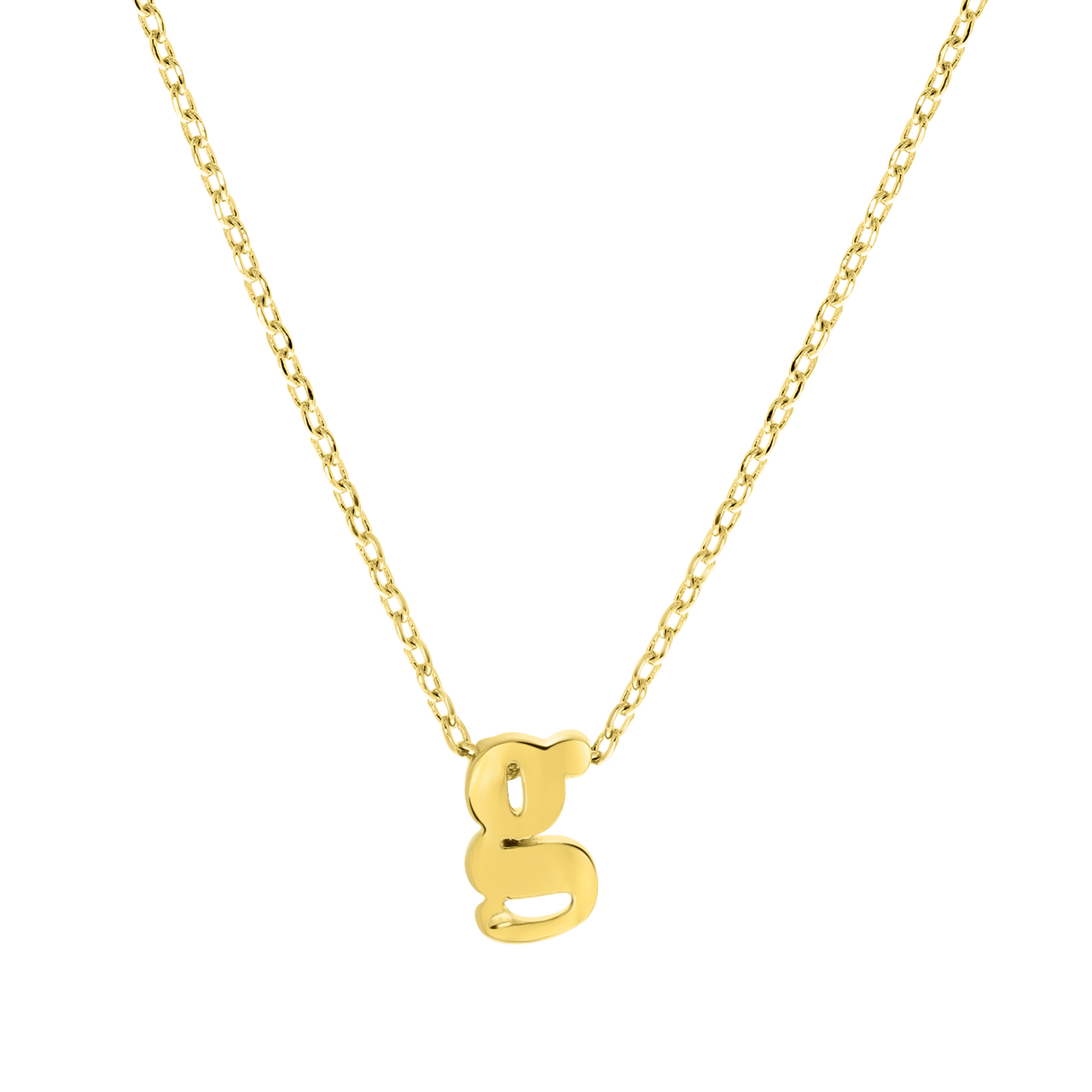 Stalen ketting goldplated met hanger letter